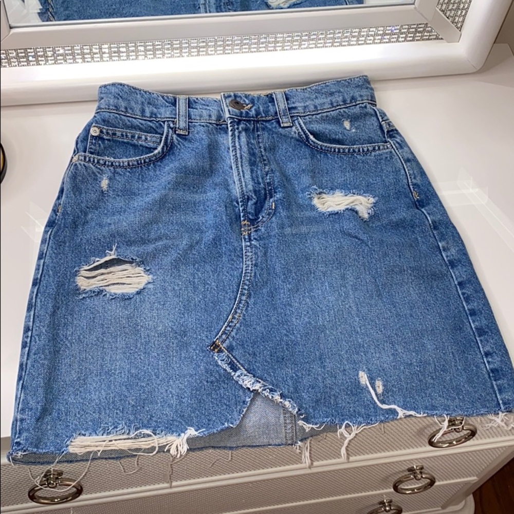 Blue Jean distressed skirt